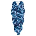 thumbnail image 6 of XYZCANDO Kaftan Dresses for Women V-Neck Swimsuit Cover Up Plus Size Beach Caftan Lounge Dress Flowy Batwing Sleeve Beach Cover Ups Blue Tropical Leaves Resort Wear for Travel Vacation, 6 of 7