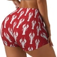 thumbnail image 2 of Qekee Cartoon Lobster Women Workout Shorts, Sports shorts, Scrunch Butt Lifting Gym Shorts, Breathable Soft - XX-Large, 2 of 9