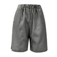 thumbnail image 4 of JIKNTTR Trendy Casual Shorts For Women Summer Shorts Casual Stripe Cotton Printing Straight Leg Pants Thin Shorts For Woman Short Pants Yoga Lounge Active Workout Running Shorts, 4 of 5