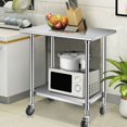 thumbnail image 3 of Costway 36'' x 24''  Stainless Steel Commercial Kitchen Work Table w/ 4 Casters, 3 of 10