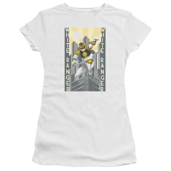 Power Rangers White Ranger Duo Junior Women's T-Shirt Sheer White