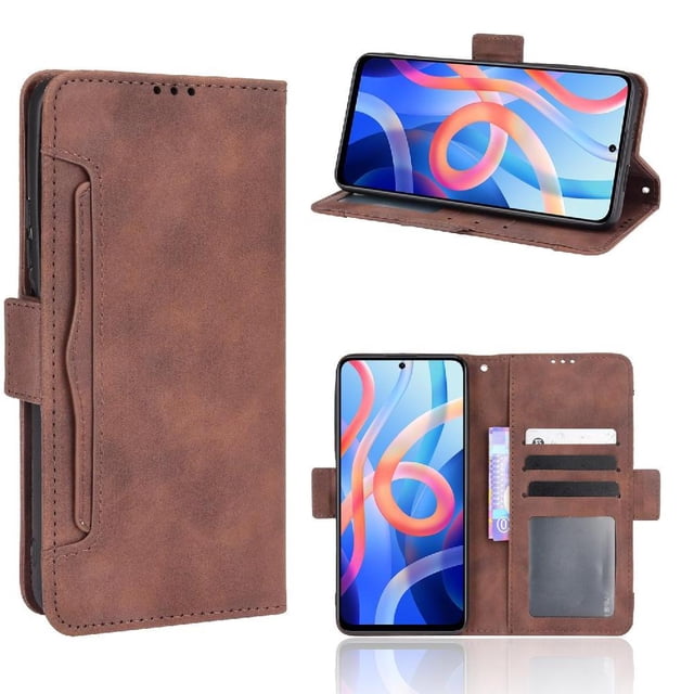Case for Xiaomi Poco M4 Pro Adjustable Detachable Card Holder Magnetic closure Leather Wallet Cover Card Holder leather Magnetic attraction
