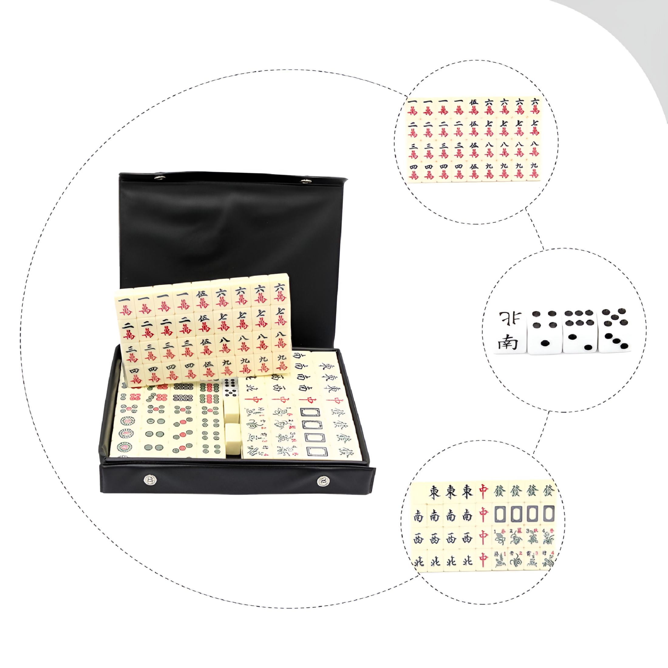 BESTSKY 1 Set Travel Small Mahjong Traditional Chinese Version Game