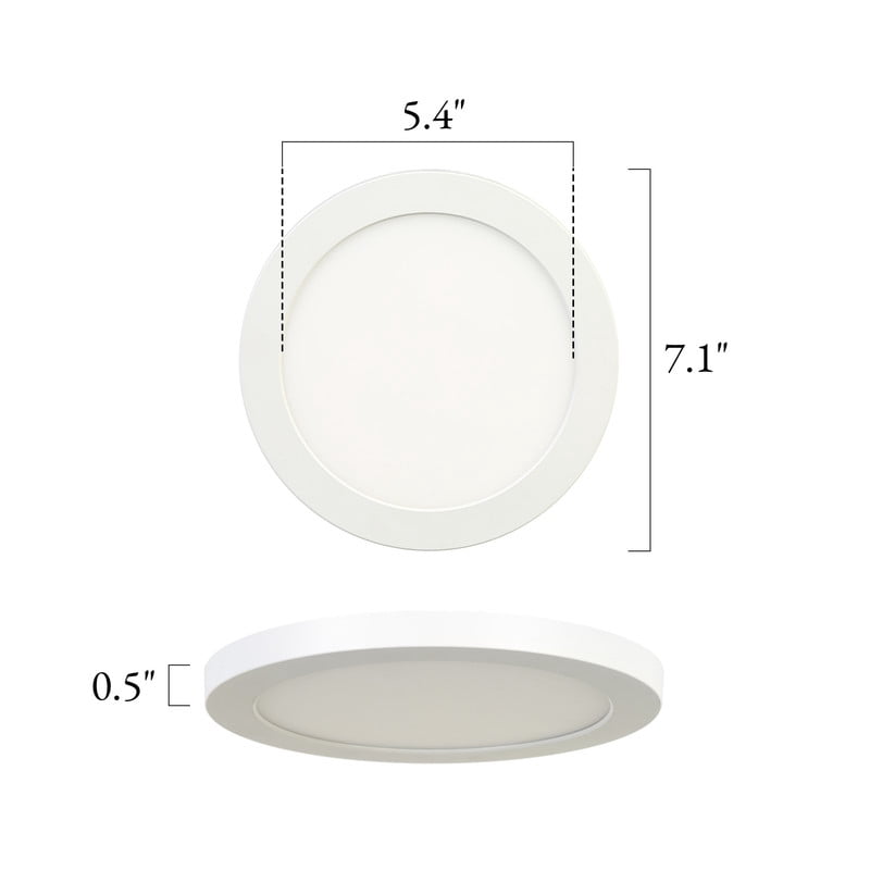 LNC 7" LED Flush Mount Ceiling Light,5CCT Adjustable,Ultra Thin,Damp Rated