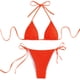 thumbnail image 2 of Conjunto de bikini de color puro para mujer, elegante y elegante, con parte superior halter y parte inferior lateral, traje de baño de 2 piezas, traje de baño naranja S, 2 of 5