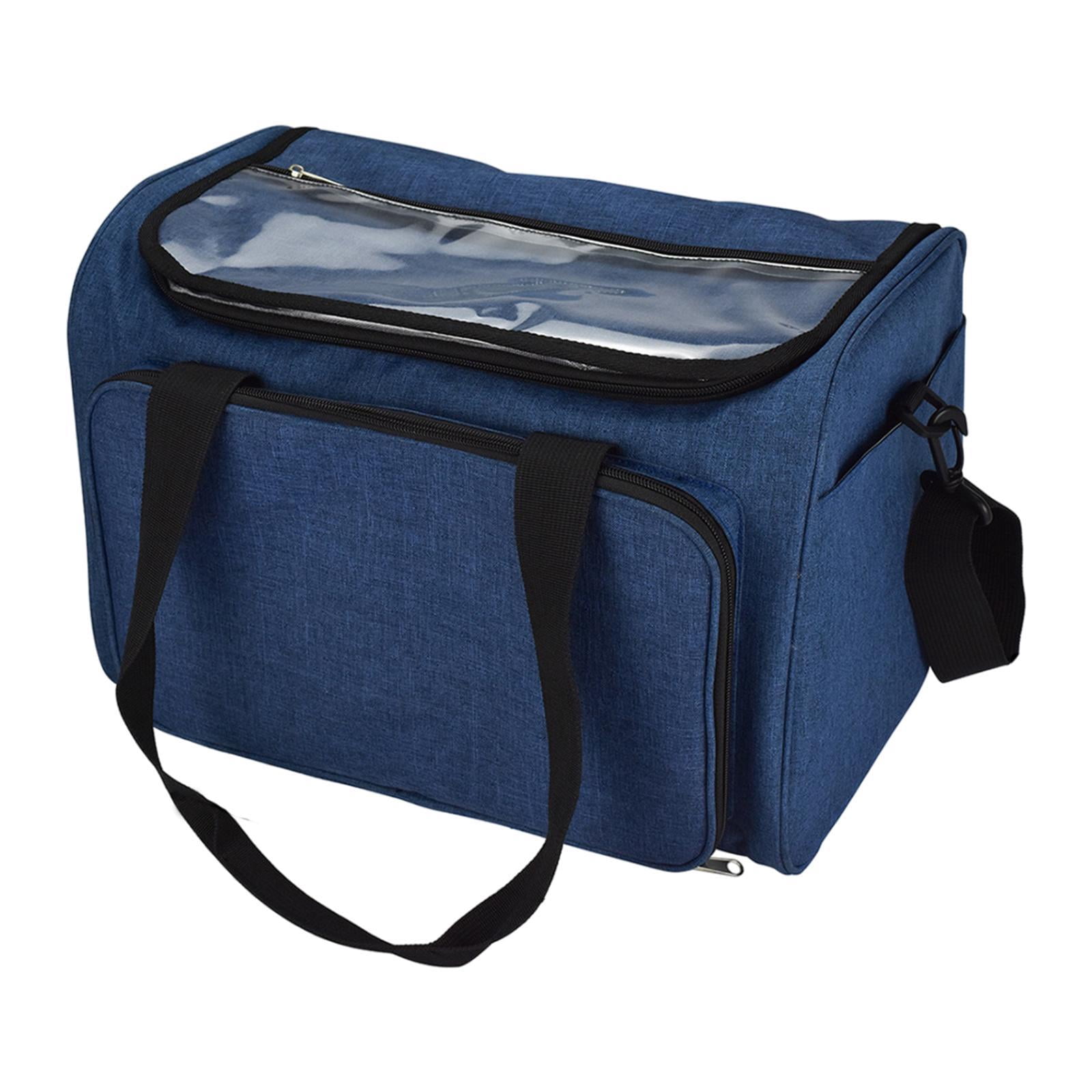 HILABEE Crochet Knitting Bag Organizer Crochet Bag Shoulder Bag Large Capacity Yarn Tote Organizer for Crocheting Unfinished Projects Blue