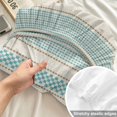 thumbnail image 4 of Twin Sze Fitted Sheet Set - Farmhouse Stripe 2 Piece Bedding Sets 16" Deep Pocket Fitted Sheet with 1 Pillowcase, Boho Country Vintage Teal Blue Striped Brushed Microfiber Hotel Luxury Bed Sheets, 4 of 9