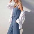 thumbnail image 6 of Frostluinai Women's Casual One Piece Jumpsuits Sleeveless Wide Leg Summer Romper Long Pants Workout Jumpsuits with Pockets, 6 of 8