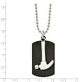thumbnail image 2 of Stainless Steel Polished Blk Ip Plated Moveable Hammer Animal Pet Dogtag Necklace 24 Inch Pendant Necklace for Women, 2 of 2