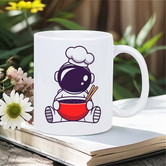 Cute Chef Panda Ceramic ceramic white mug- Perfect for Coffee& Tea Lovers