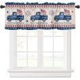 thumbnail image 2 of Curtain Valances for Windows, 4th of July Truck Red and Blu Patriotic Retro Rod Pocket Valance Window Treatments Short Curtains for Kitchen Bathroom Living Room 54 x 18 Inches, 1 Panel, 2 of 6
