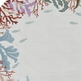 thumbnail image 5 of 2'x4' Ivory Hand Hooked Bordered Coral Reef Indoor Accent Rug, 5 of 11