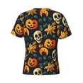 thumbnail image 6 of Vsdgher Halloween Skull Print Men's Dry Fit Mesh Athletic Shirts Moisture Wicking Tennis T-Shirt Tops, 6 of 9
