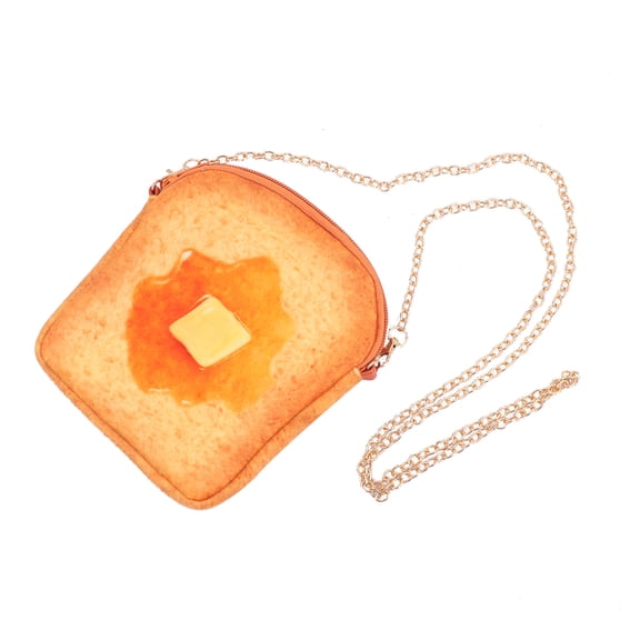 MIPCASE Orange Toast Shaped Wool Cloth Handbag with Chain Strap for Women, Perfect Purse for Shopping and Camping