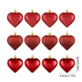 thumbnail image 2 of 12pcs Valentine's Day Heart Hanging Decor - Colorful Shimmering Romantic Ornaments, Lightweight Hanging Accessories for Party, Home & Wedding, Festive Lover's Decorations, 1.77*2.36in, Red, 2 of 6