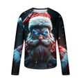 thumbnail image 4 of Men's Long Sleeve Slim Fit Christmas T Shirt with Glitter 3D Xmas Tree Print Crewneck Pullover Top Versatile Holiday Graphic Tee for Casual Outings, 4 of 5
