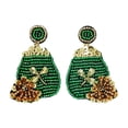 thumbnail image 2 of Fiudx Pendientes Del Día de San Patricio con Diseño de Trébol de Cuentas Verdes y Adornos de Sombrero de La Suerte, Joyería de Estilo Bohemio, Regalo Navideño, Ligeros y Cómodos, Tamaño 6 X 4 Cm., 2 of 6