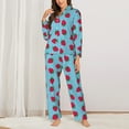 thumbnail image 2 of Sikiie Strawberries Women's Long-Sleeve Shirt and Full-Length Bottom Pajama Set (s-xxl)-Medium, 2 of 7