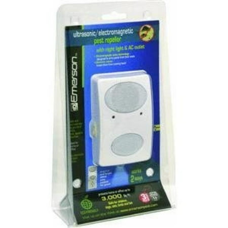 Emerson Ultrasonic and Electromagnetic Pest Repeller with Night Light and Outlet