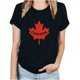 thumbnail image 1 of Fiudx Ofertas Flash Artículos En Oferta Camiseta Básica de Verano de Manga Corta Informal para Mujer, Blusa con Estampado de Hoja de Arce Del Día de Canadá, Camiseta con Cuello Redondo, 1 of 3