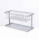 thumbnail image 5 of Escurridor de fregadero de doble capa, soporte para encimera, organizador de cocina para esponja, desinfectante de manos, bola de baño (gris), 5 of 7