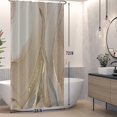 thumbnail image 2 of Baocicoo Brown Gold Marble Shower Curtain Set Golden Cracked Lines Modern Shower Curtains for Bathroom Living Room Decor Polyester Durable Waterproof Curtain for Bathroom with Hooks 36x72 Inches, 2 of 6