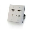 thumbnail image 3 of C2G HDMI VGA 3.5mm and USB Pass Through Double Gang Wall Plate - Aluminum - mounting plate, 3 of 4