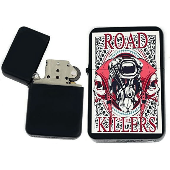 Bikers Moter Cycle Speed Racers Unique Collectible Gifts Infinity Black Matt Windproof Lighters