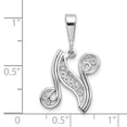 thumbnail image 2 of FJC Finejewelers 10 kt White Gold Filigree Initial N Charm 30 x 17 mm, 2 of 4