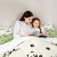 thumbnail image 4 of Manfei Cute Panda Queen Comforter Set, Cartoon Paw Print Comforter Sets Queen, Green, Reversible, 3pcs, 1 Comforter and 2 Pillowcases, 4 of 7