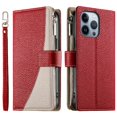 thumbnail image 4 of Funda cartera GANGXUN para iPhone 13 Pro , cuero PU con tarjetero, cremallera, correa de mano, soporte y protección 641°, 4 of 6