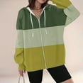 thumbnail image 2 of Women's Long Sleeve Hooded Zipper Top Sweatshirt Coat Blouse with Drawstring Pockets Casual Streetwear Loungewear Travel Fashion Essential Gift for Women | CSEONE,Yellow XL, 2 of 7