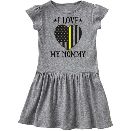 

Inktastic Dispatcher Mommy Gold Line Emergency Gift Toddler Girl Dress
