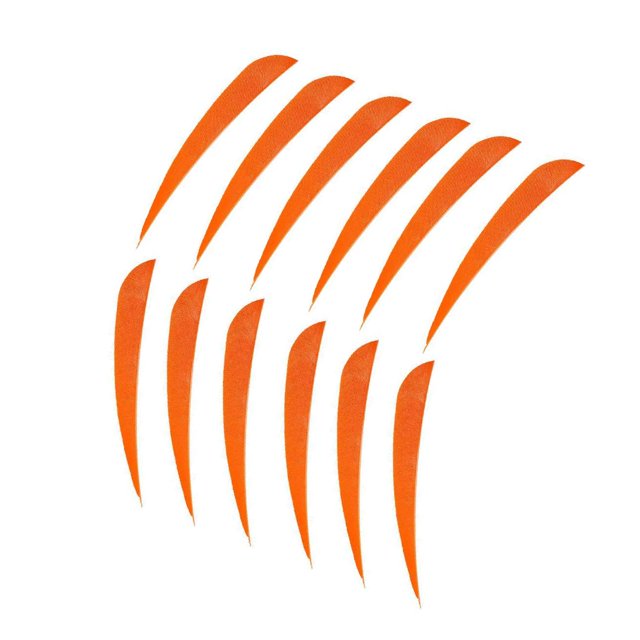 ZheElen 12pcs 3inch Archery Turkey Feathers Fletchings Vanes Orange 3 Inch 1Set