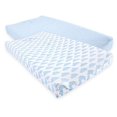 thumbnail image 2 of Hudson Baby Infant Boy Cotton Changing Pad Cover, Heather Light Blue Cloud, One Size, 2 of 2