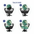thumbnail image 4 of Exotic Office Chair Slipcover, Monstera Leaves Tropical Pattern Rainforest Botany Summer Beach Island, Stretch Decorative Fabric Cover, Standard Size, Cream Sea Green Sky Blue, by Ambesonne, 4 of 5