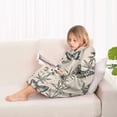 thumbnail image 4 of Beige Butterfly Plant Pattern Blanket Hoodies for Kids 6-13YR Oversize Wearable Blanket Hoodies for Boys Girls Teens, 4 of 7