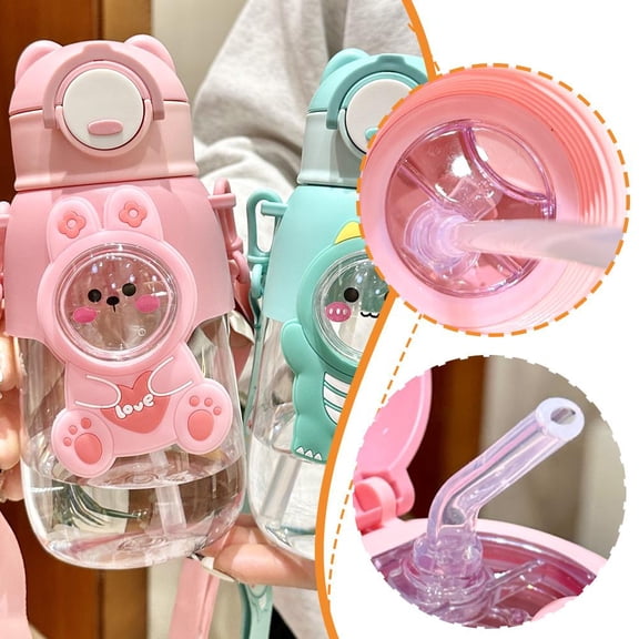 SHAPERME Cute Plastic Straw Mug