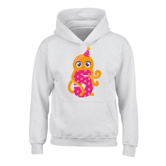 Awkward Styles 5th Birthday Hoodies for Kids Cute Octopus Hooded Youth Sweatshirt