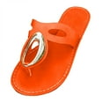 thumbnail image 4 of Dakaela Flip Flops for Women Comfortable Thong Flat Sandals Summer Dress Beach Walking Shoes Orange 7.5, 4 of 5