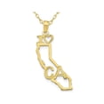 thumbnail image 1 of 10K Yellow Gold Solid California State Charm Pendant Necklace with Chain, 1 of 4