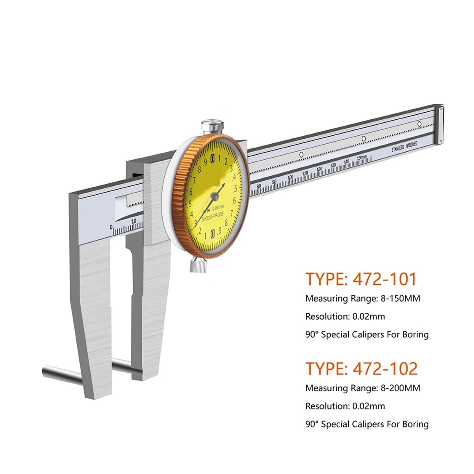 90 Degree Precision Electronic Stainless Steel Boring Special Caliper Inner Diameter Measurement Tool Aperture Digital Caliper