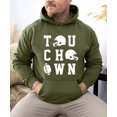 thumbnail image 5 of Touchdown Football Hoodie Distressed Game Day Tailgate Pullover Sweatshirt, Army Green, L, 5 of 8