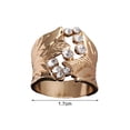 thumbnail image 5 of sunsanly Women Finger Ring Rhinestone Decor Flower Shape Hollow Out Polished Clear Texture Finger Decoration Golden Color Sturdy Structure Lady Ring Women Jewelry, 5 of 7