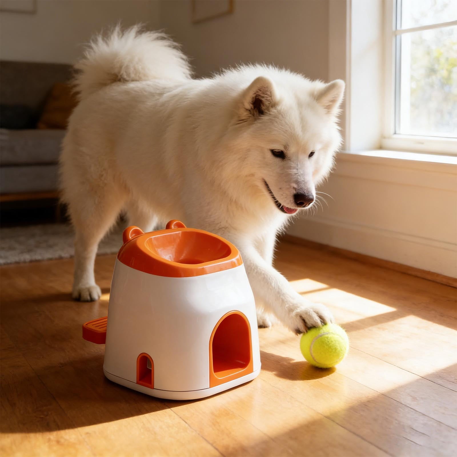 Automatic Interactive Tennis Machine for Dogs Intelligent Training and Dispensing Toy
