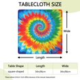 thumbnail image 2 of Colorful Rainbow Tie Dye Spiral Pattern Square Fitted Tablecloth with Elastic Edge,Square Table Cover,Washable Elastic Table Cover for Home Kitchen Party Decor 34"x34", 2 of 6
