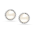 thumbnail image 6 of LeCalla 925 Sterling Silver Hypoallergenic Pearl Omega Back Stud Earrings for Women and Teen 15MM, 6 of 8