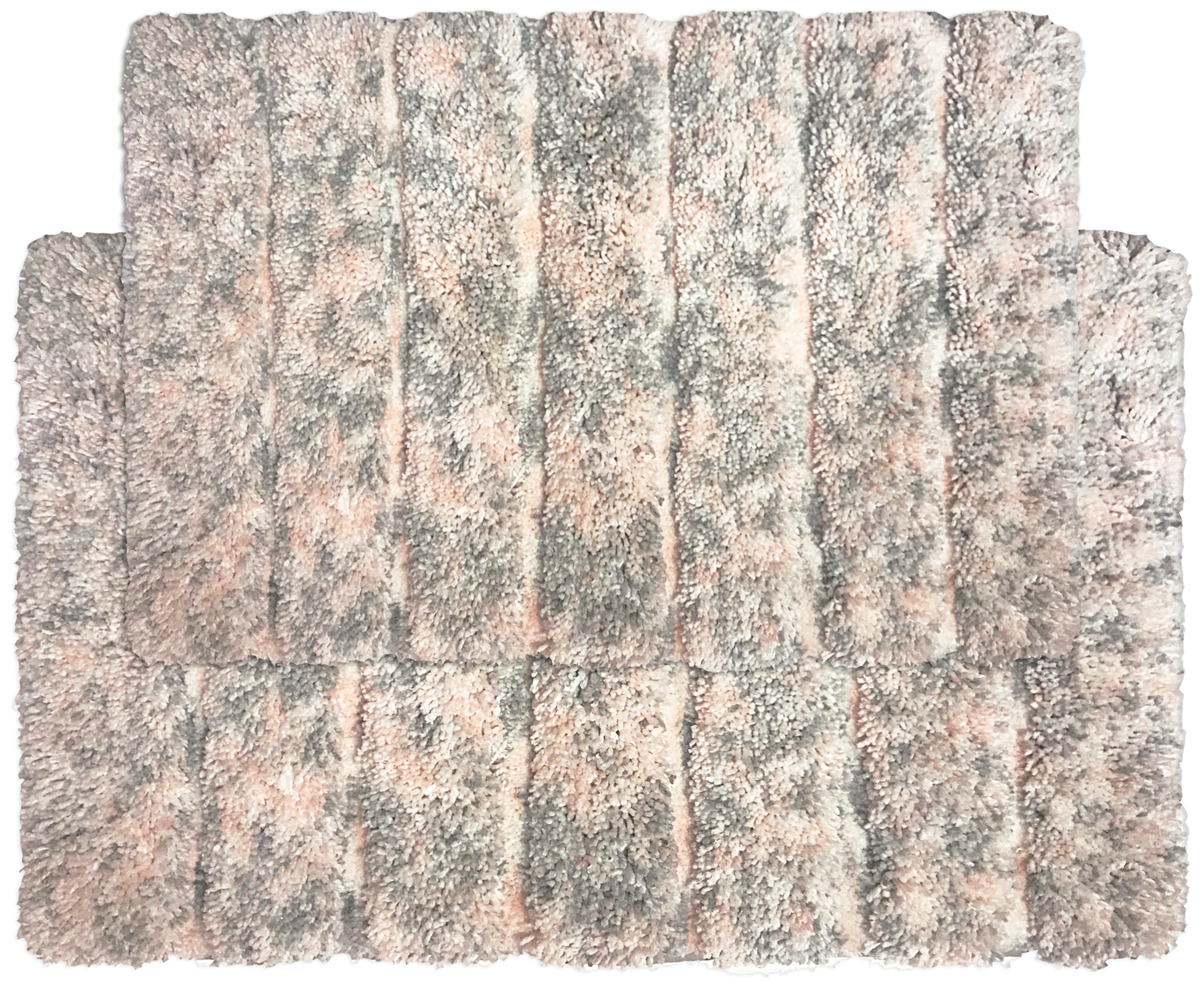 Blossom & Vine 2 Piece Space Dye Bath Rug, 17 x 24 & 20 x 30, Pink, Poly Cotton