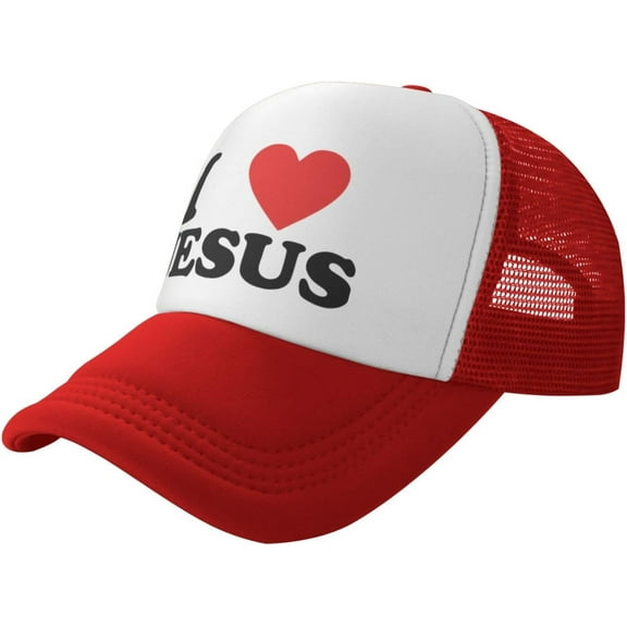 Jesus - I Love Jesus Trucker hat Mesh Baseball Cap Women Sun Hat Cowboy hat Men Hat Dad Hat Black