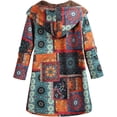 thumbnail image 3 of Abrigo con Capucha Floja Vintage para Mujer Forro Polar Estamp Floral Aboton Tallas Grandes Parka cálida de Invierno Abrigo Largo Casual Outwear, 3 of 3
